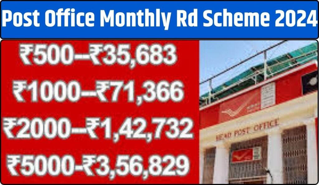 Post Office Monthly Rd Scheme 2024 : पोस्ट ऑफिस की धांसू स्कीम इतना फायदा देखें पूरी जानकारी