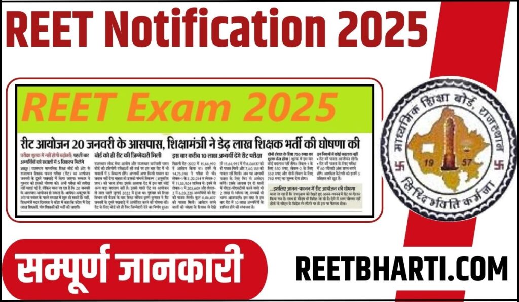 REET Notification 2024 PDF Download, Exam Date Syllabus BSER 3rd Grade Vacancy 2025 Apply Online Date @rajeduboard.rajasthan.gov.in